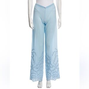 NWT La Perla Blue and Silver Pajamas with Elegant Embroidery